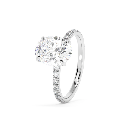 Emerald Solitaire Lab Grown Diamond Engagement Ring