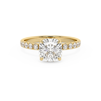 Emerald Solitaire Lab Grown Diamond Engagement Ring