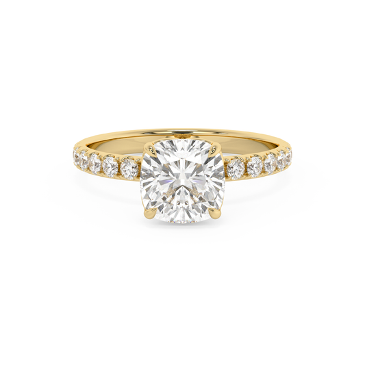 Emerald Solitaire Lab Grown Diamond Engagement Ring