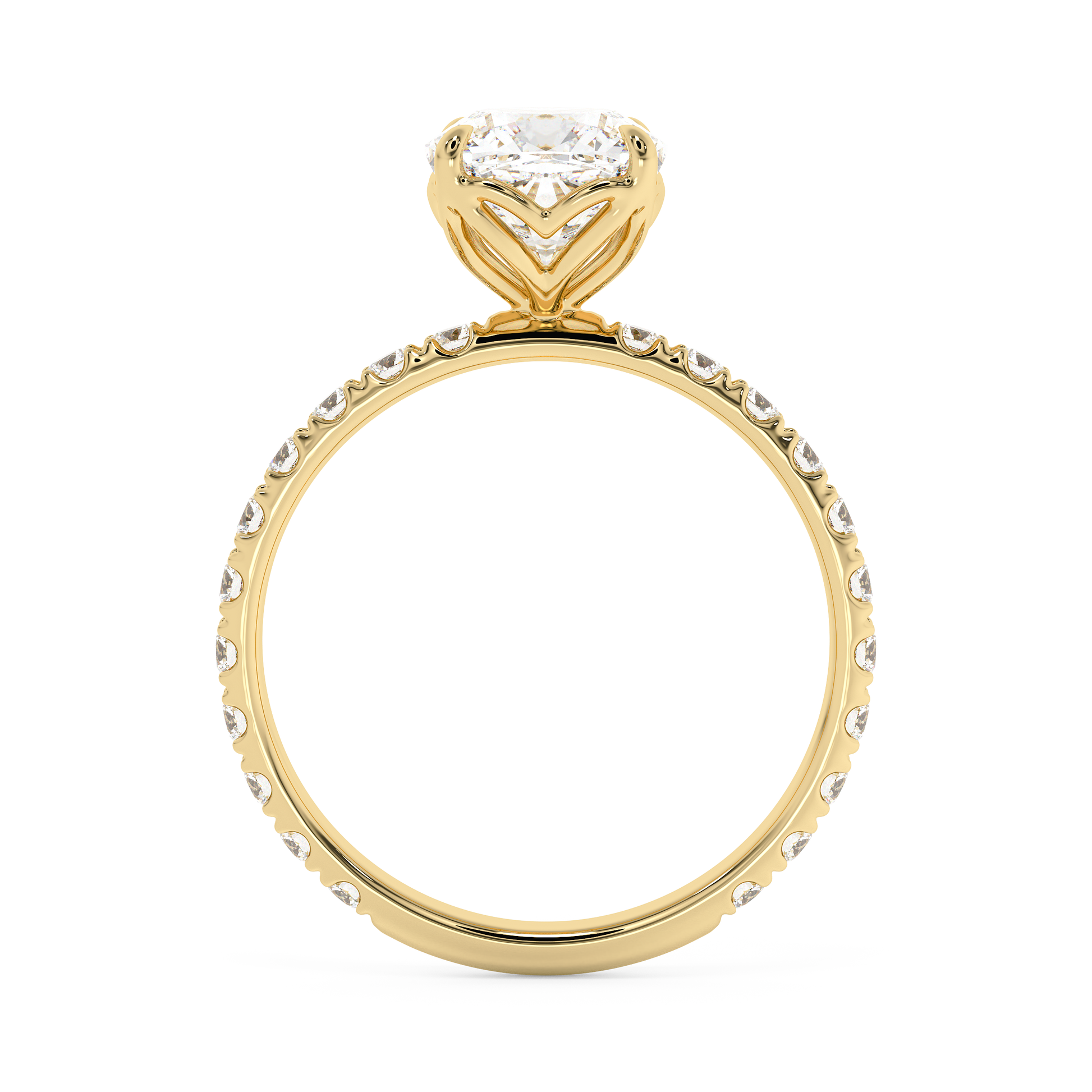 Emerald Solitaire Lab Grown Diamond Engagement Ring