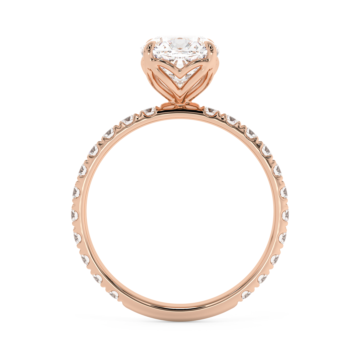 Emerald Solitaire Lab Grown Diamond Engagement Ring