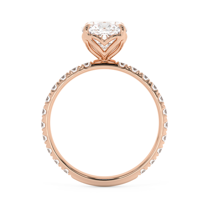 Emerald Solitaire Lab Grown Diamond Engagement Ring