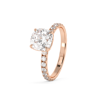 Emerald Solitaire Lab Grown Diamond Engagement Ring
