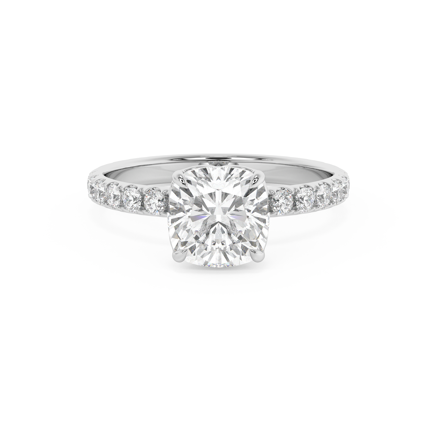 Emerald Solitaire Lab Grown Diamond Engagement Ring