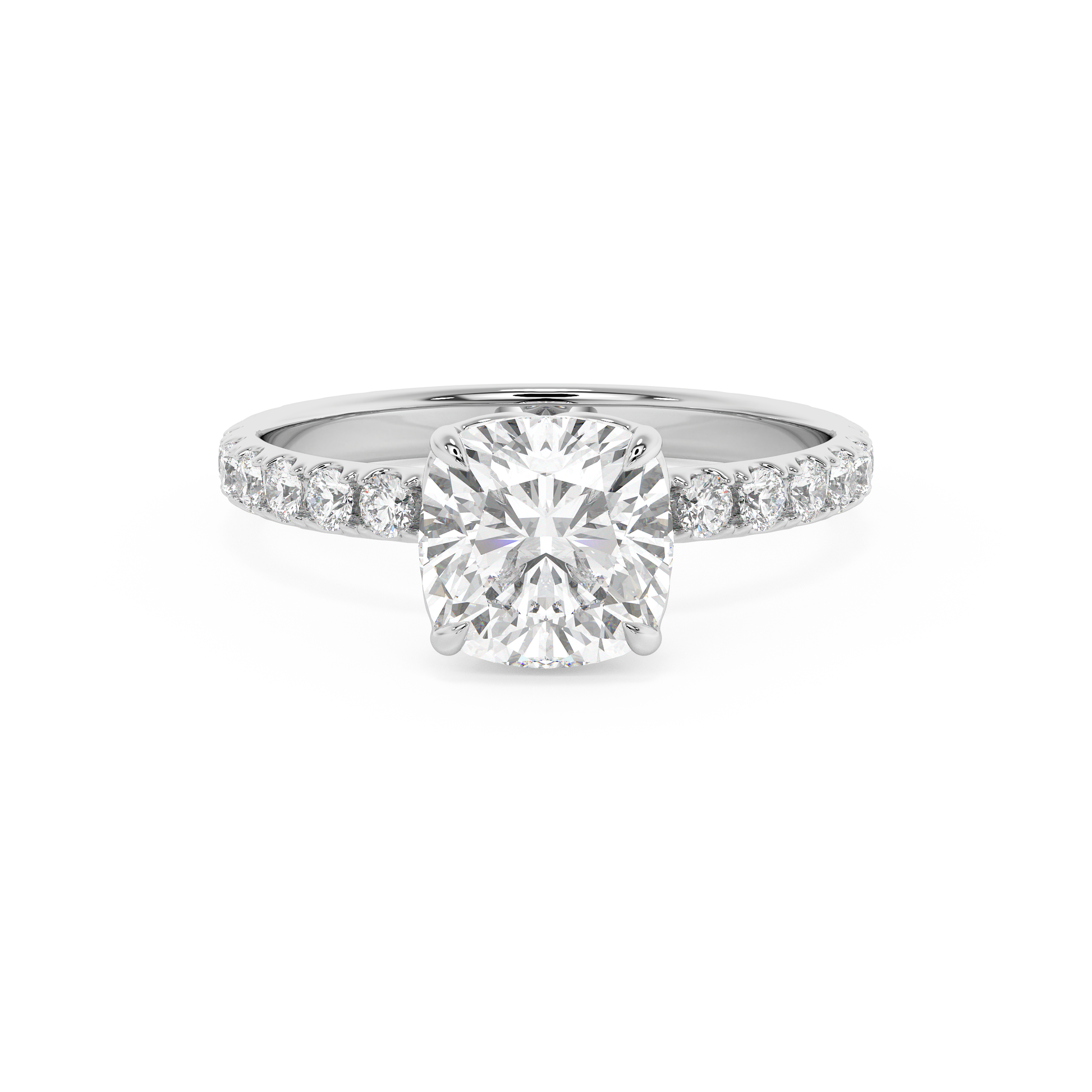 Emerald Solitaire Lab Grown Diamond Engagement Ring