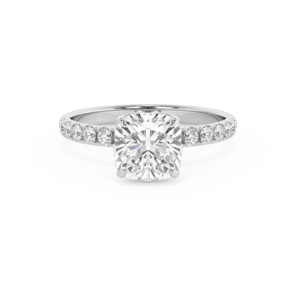 Emerald Solitaire Lab Grown Diamond Engagement Ring