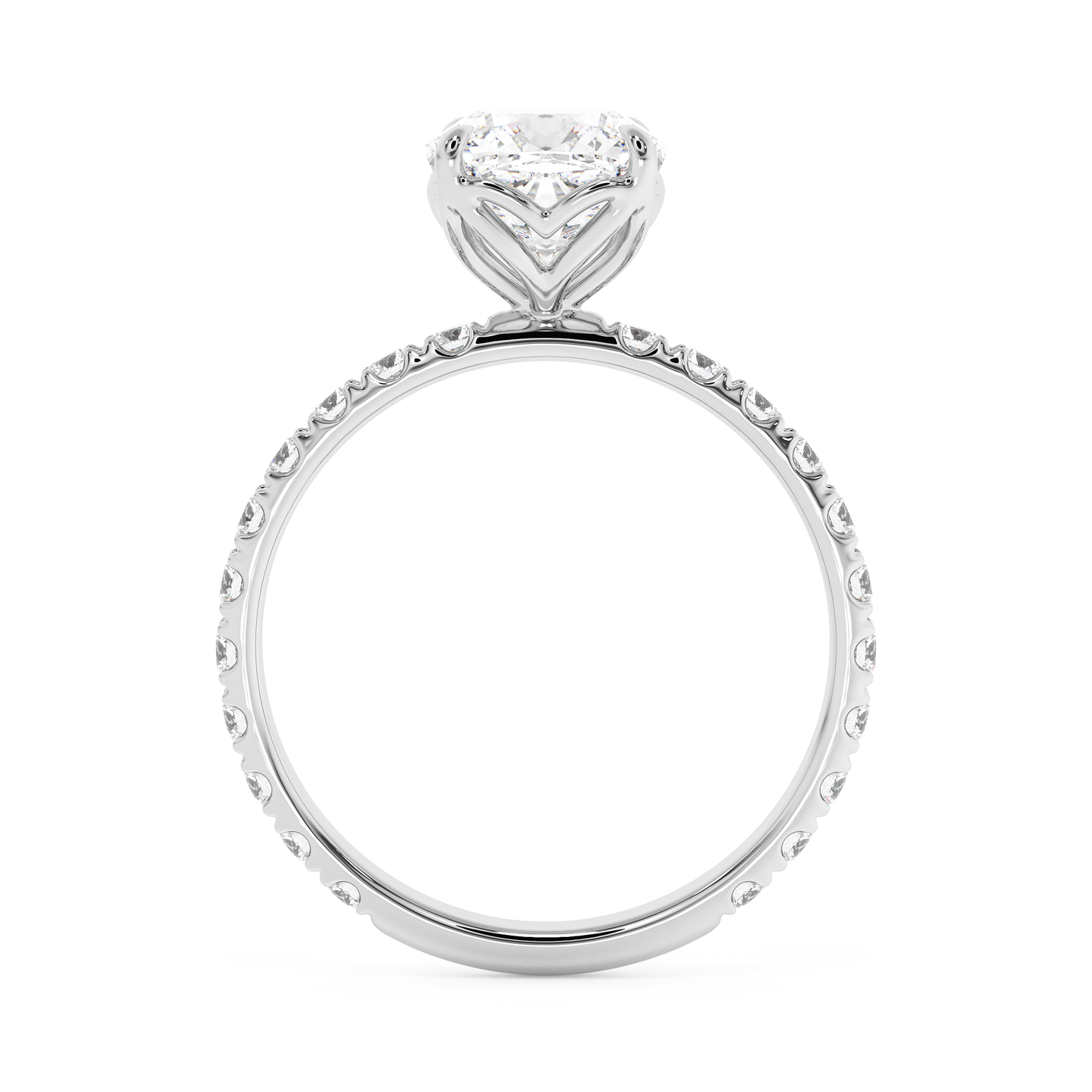 Emerald Solitaire Lab Grown Diamond Engagement Ring