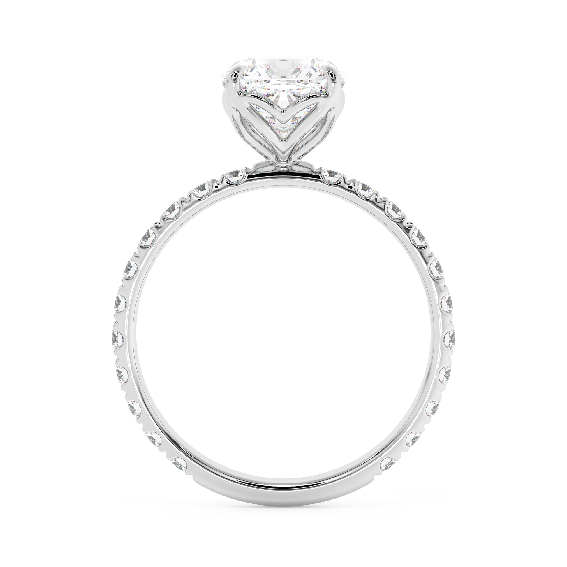 Emerald Solitaire Lab Grown Diamond Engagement Ring