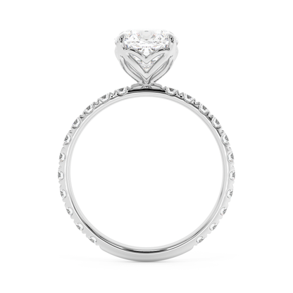 Emerald Solitaire Lab Grown Diamond Engagement Ring