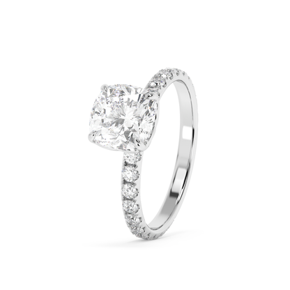 Emerald Solitaire Lab Grown Diamond Engagement Ring