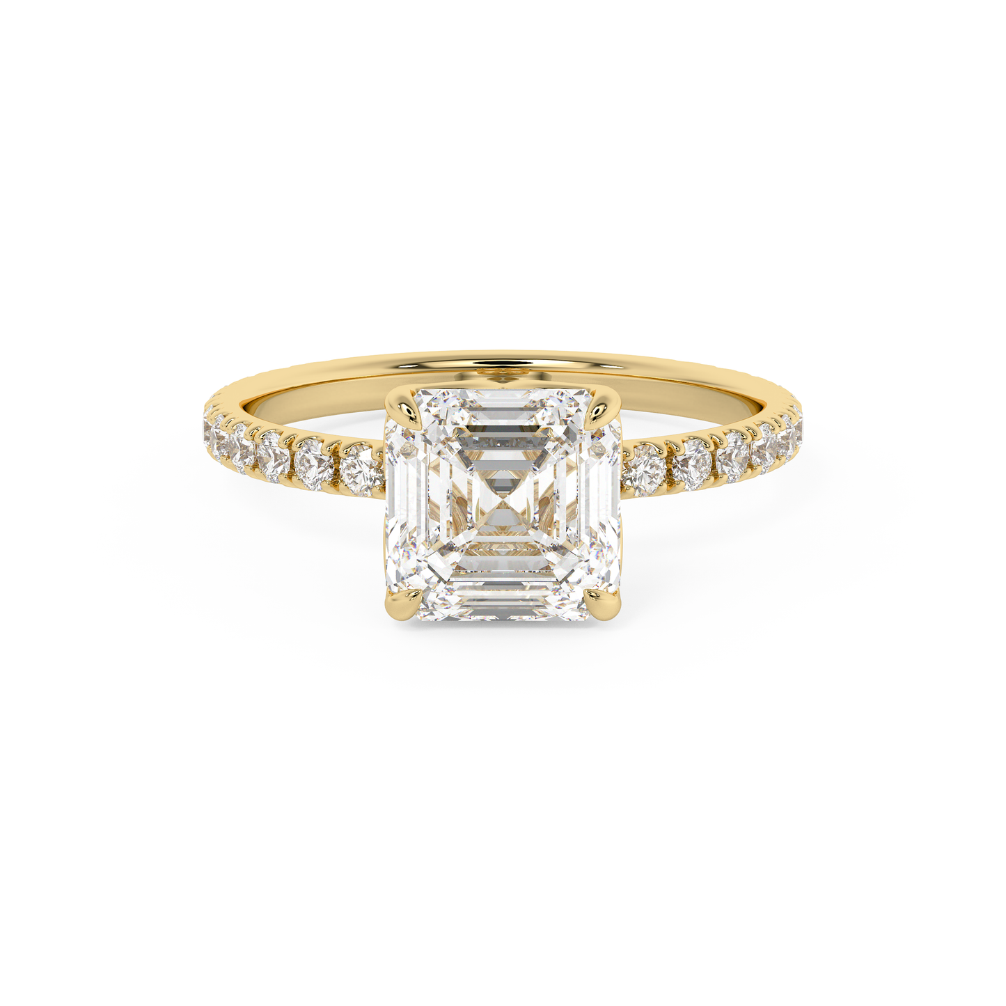 Emerald Solitaire Lab Grown Diamond Engagement Ring