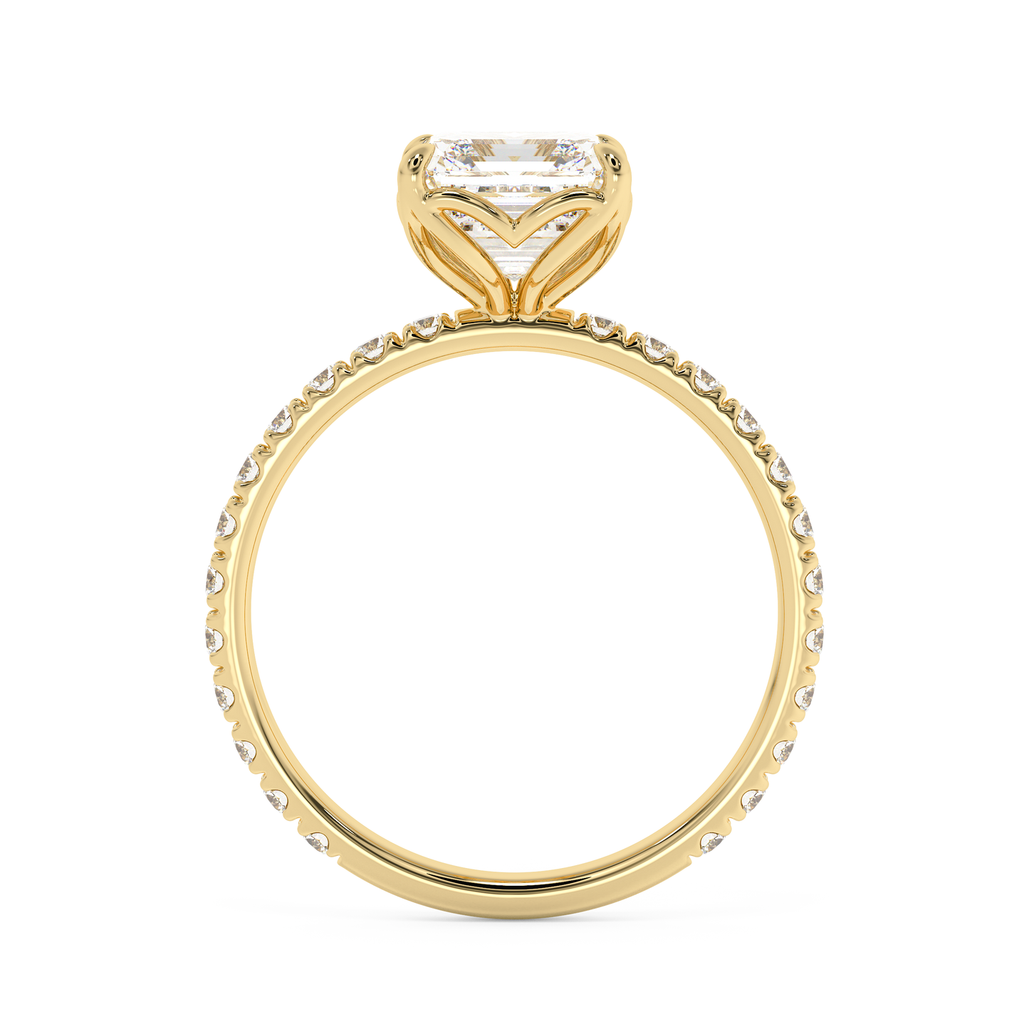 Emerald Solitaire Lab Grown Diamond Engagement Ring