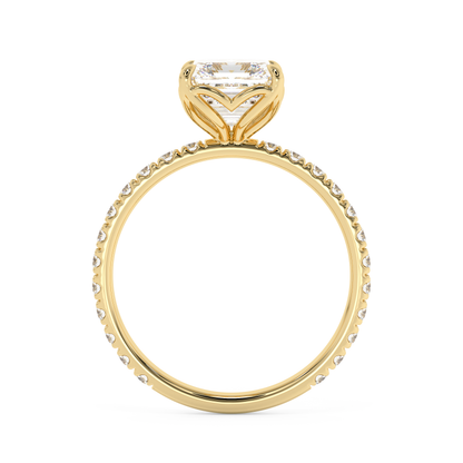 Emerald Solitaire Lab Grown Diamond Engagement Ring
