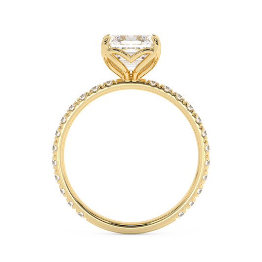 Emerald Solitaire Lab Grown Diamond Engagement Ring