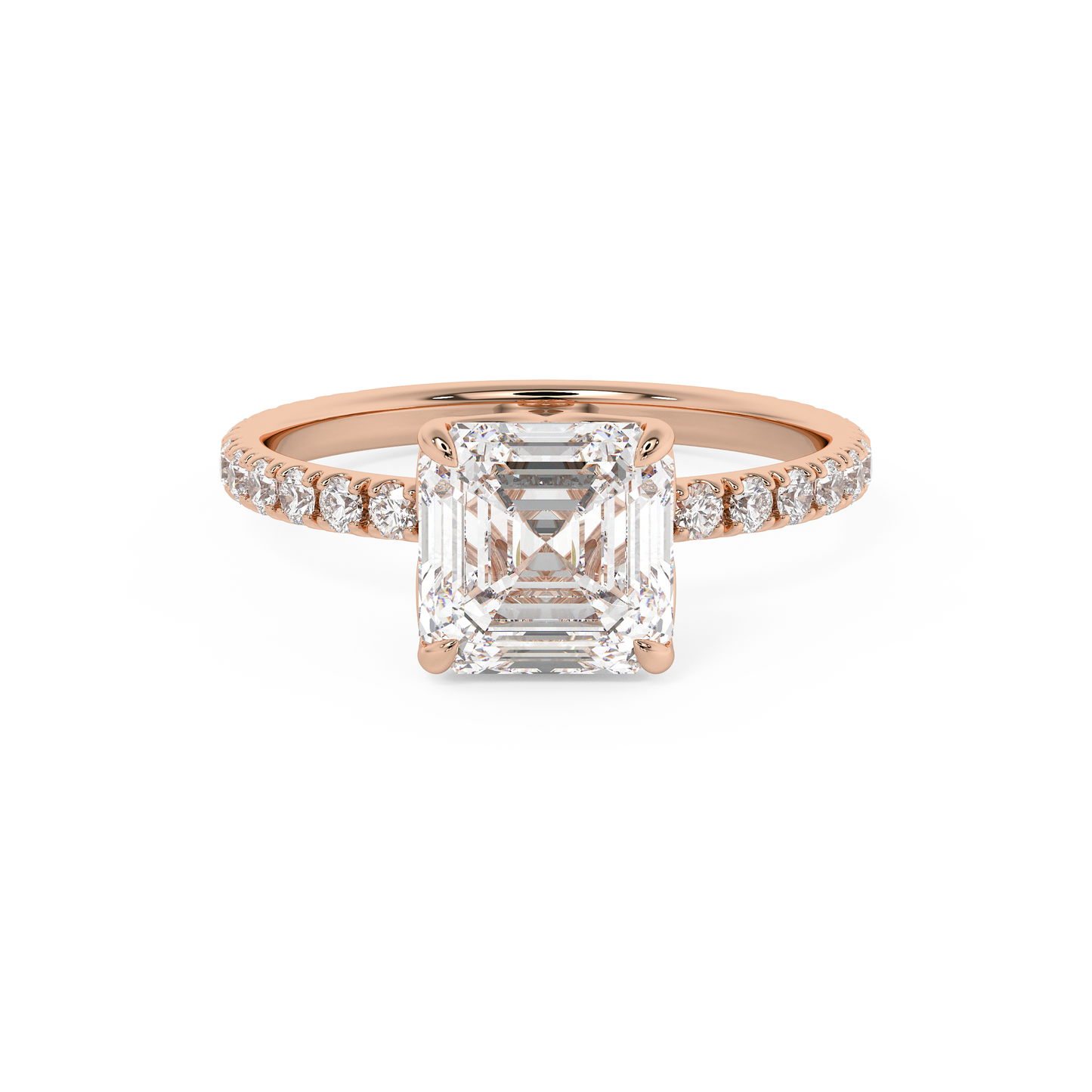 Emerald Solitaire Lab Grown Diamond Engagement Ring