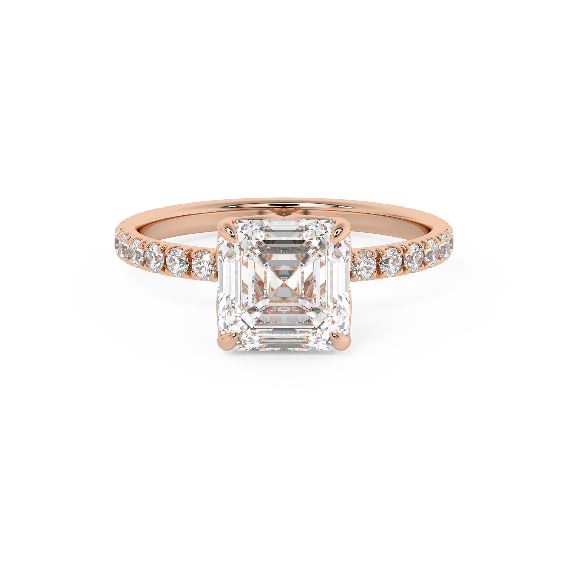 Emerald Solitaire Lab Grown Diamond Engagement Ring