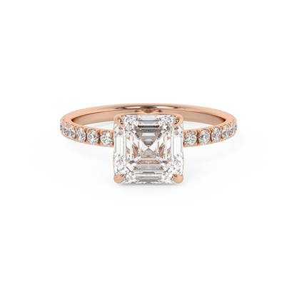 Emerald Solitaire Lab Grown Diamond Engagement Ring