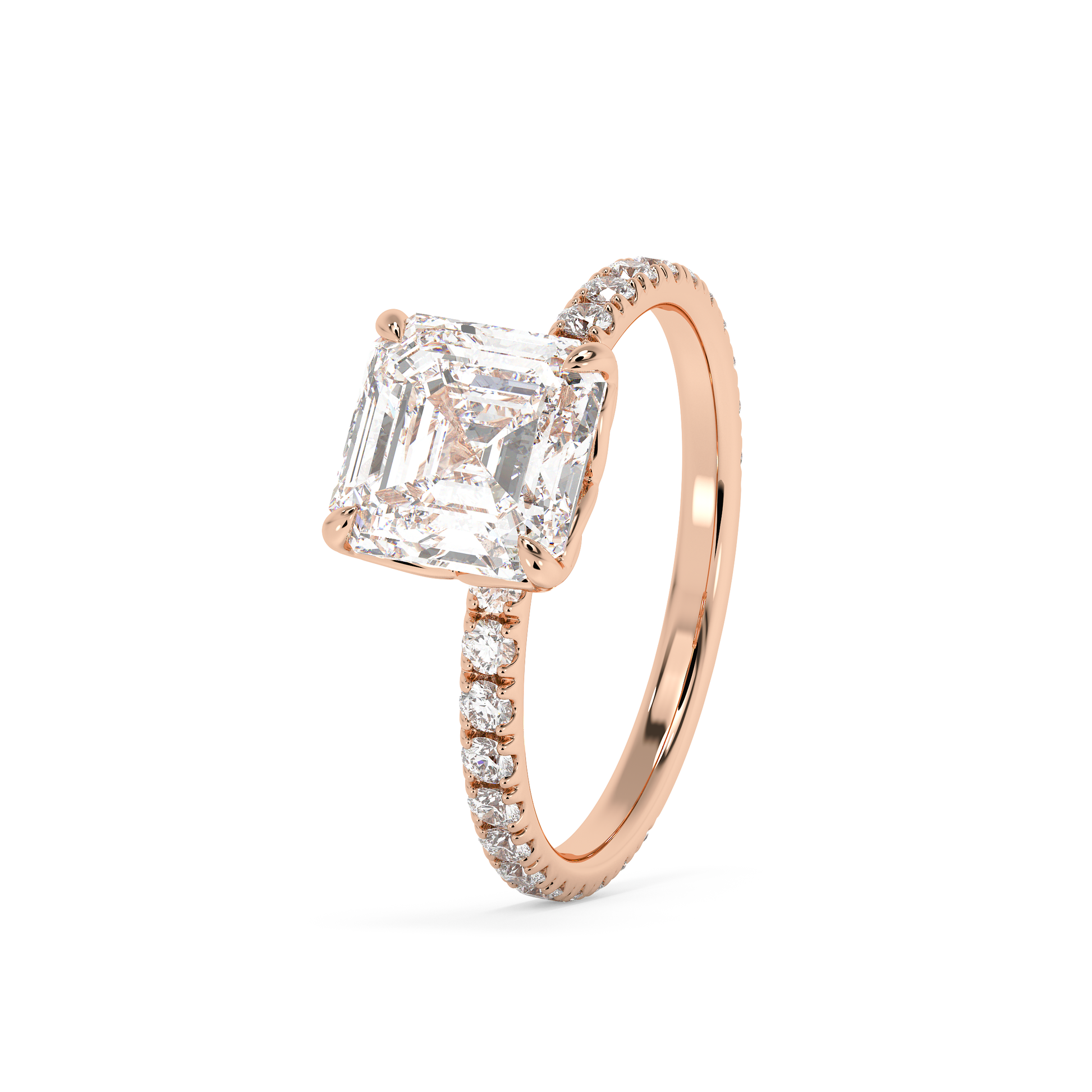 Emerald Solitaire Lab Grown Diamond Engagement Ring