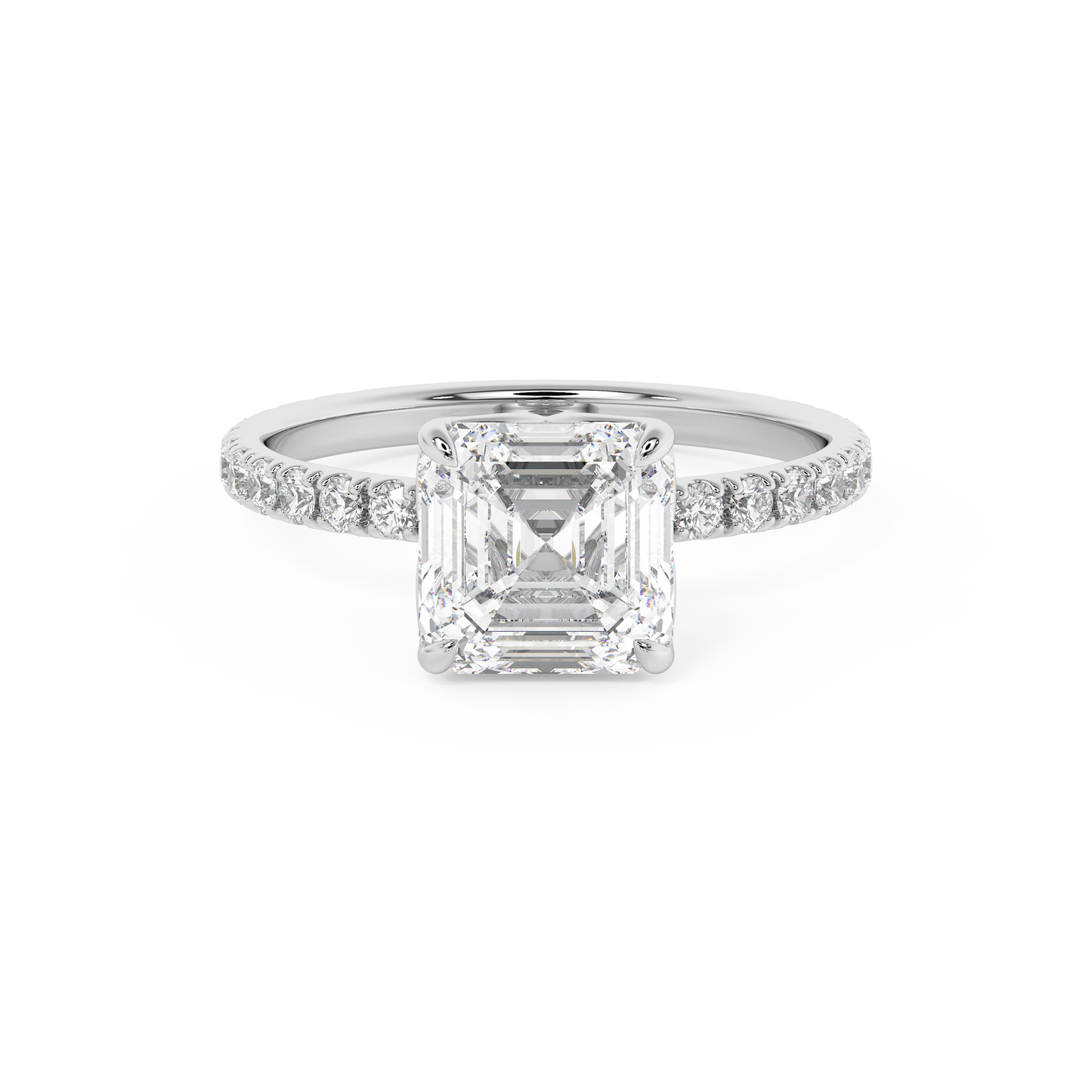Emerald Solitaire Lab Grown Diamond Engagement Ring