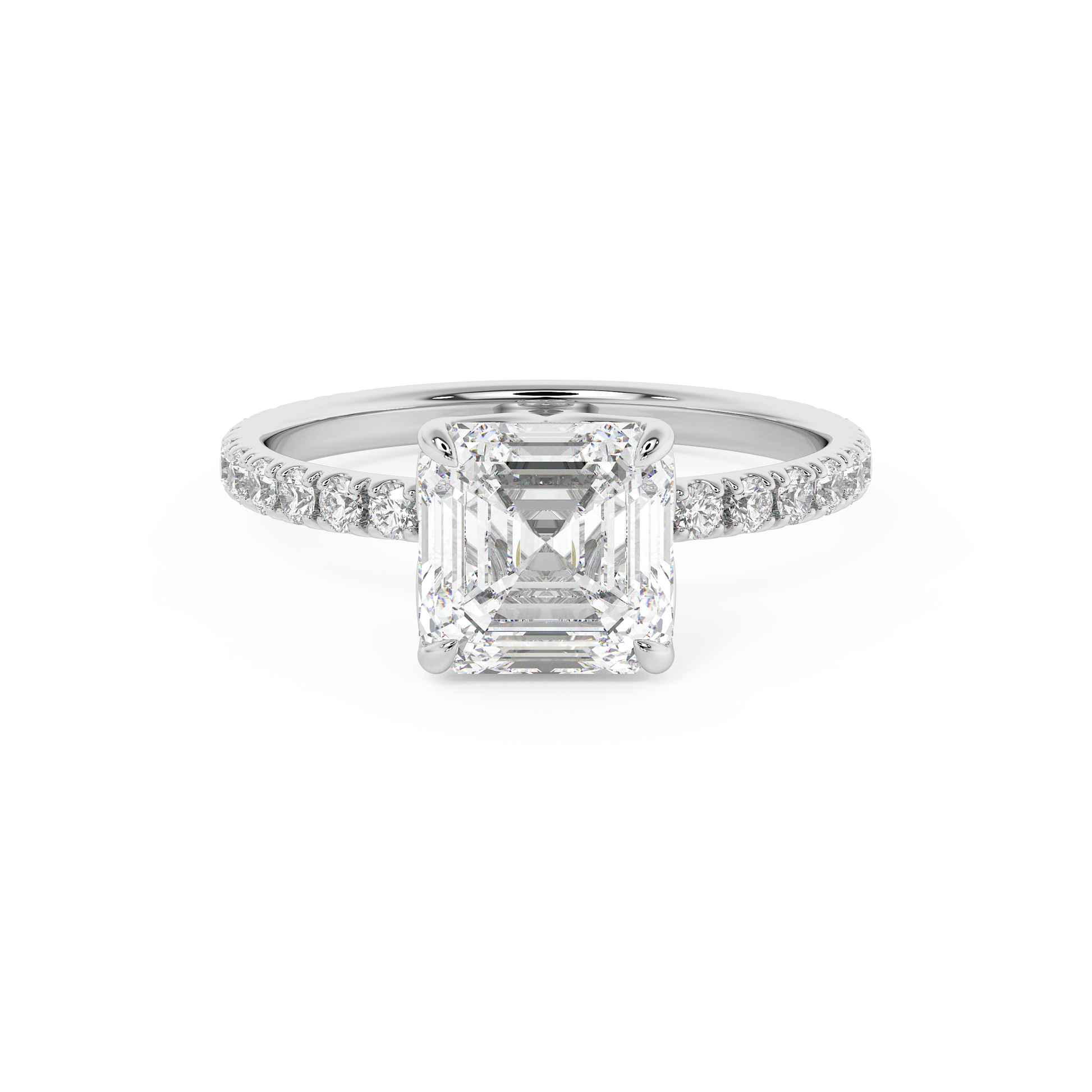 Emerald Solitaire Lab Grown Diamond Engagement Ring