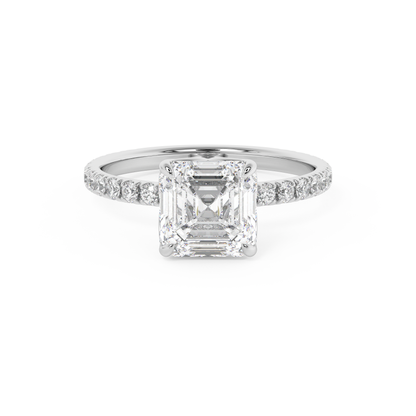 Emerald Solitaire Lab Grown Diamond Engagement Ring