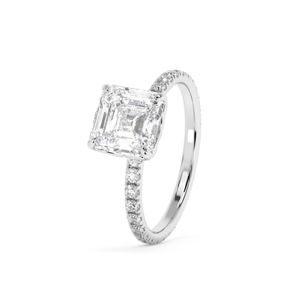 Emerald Solitaire Lab Grown Diamond Engagement Ring