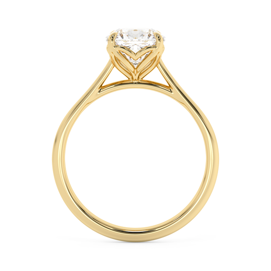Emerald Solitaire Lab Grown Diamond Engagement Ring