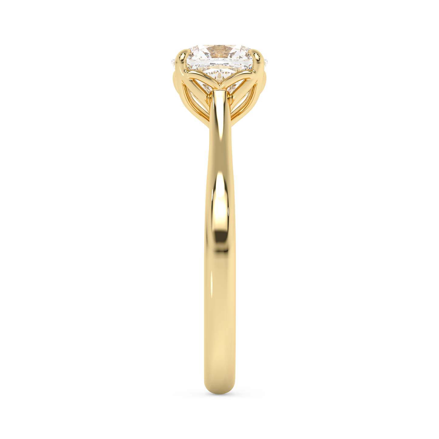 Emerald Solitaire Lab Grown Diamond Engagement Ring