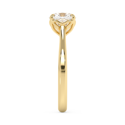 Emerald Solitaire Lab Grown Diamond Engagement Ring
