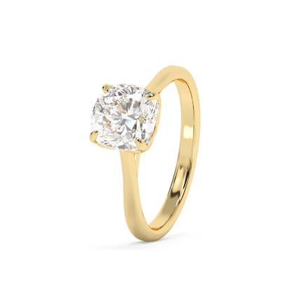 Emerald Solitaire Lab Grown Diamond Engagement Ring