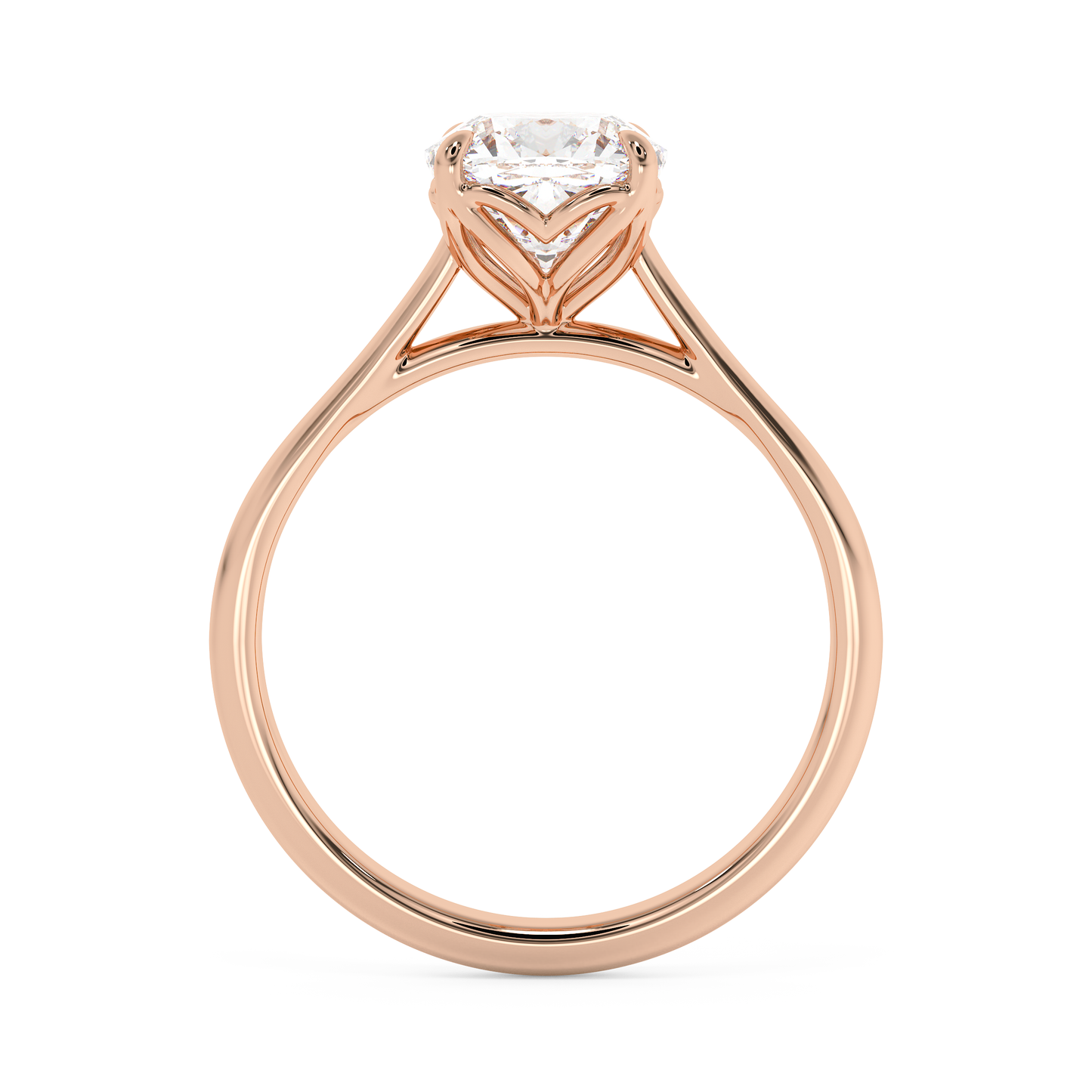 Emerald Solitaire Lab Grown Diamond Engagement Ring