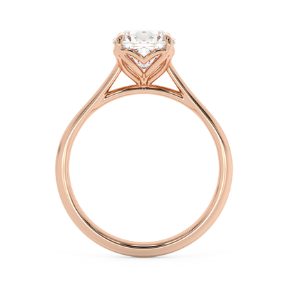 Emerald Solitaire Lab Grown Diamond Engagement Ring