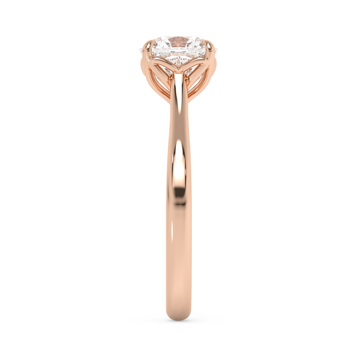 Emerald Solitaire Lab Grown Diamond Engagement Ring