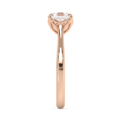 Emerald Solitaire Lab Grown Diamond Engagement Ring