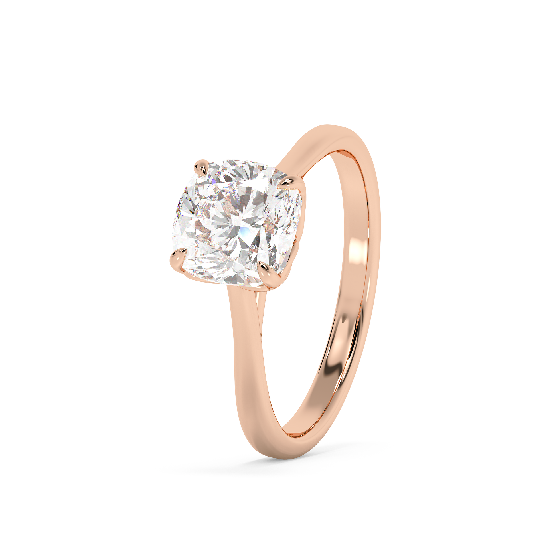Emerald Solitaire Lab Grown Diamond Engagement Ring