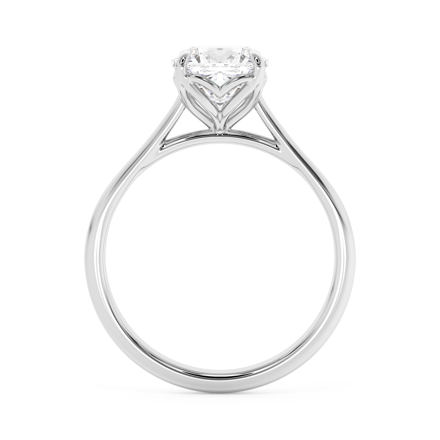 Emerald Solitaire Lab Grown Diamond Engagement Ring