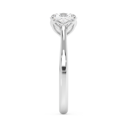 Emerald Solitaire Lab Grown Diamond Engagement Ring