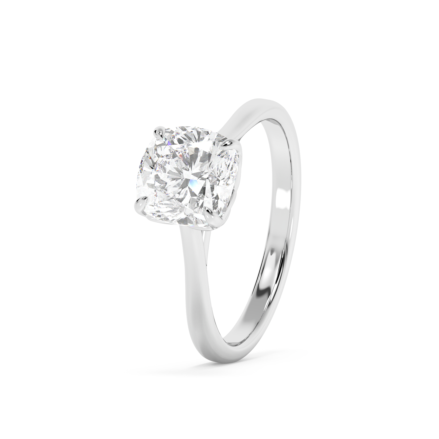 Emerald Solitaire Lab Grown Diamond Engagement Ring