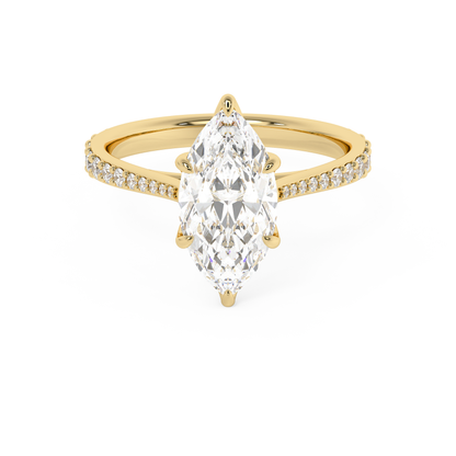 Emerald Solitaire Lab Grown Diamond Engagement Ring