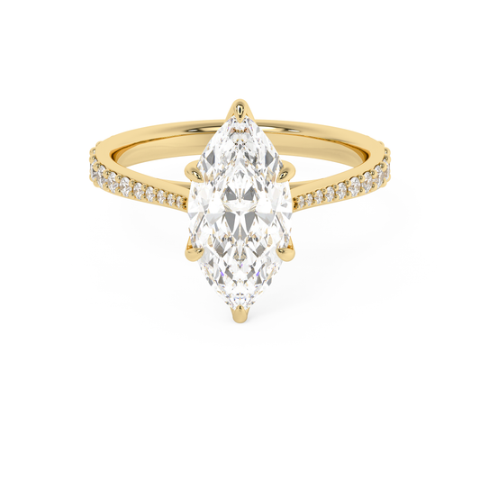 Emerald Solitaire Lab Grown Diamond Engagement Ring