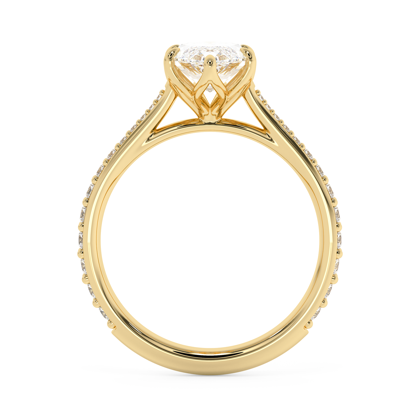 Emerald Solitaire Lab Grown Diamond Engagement Ring