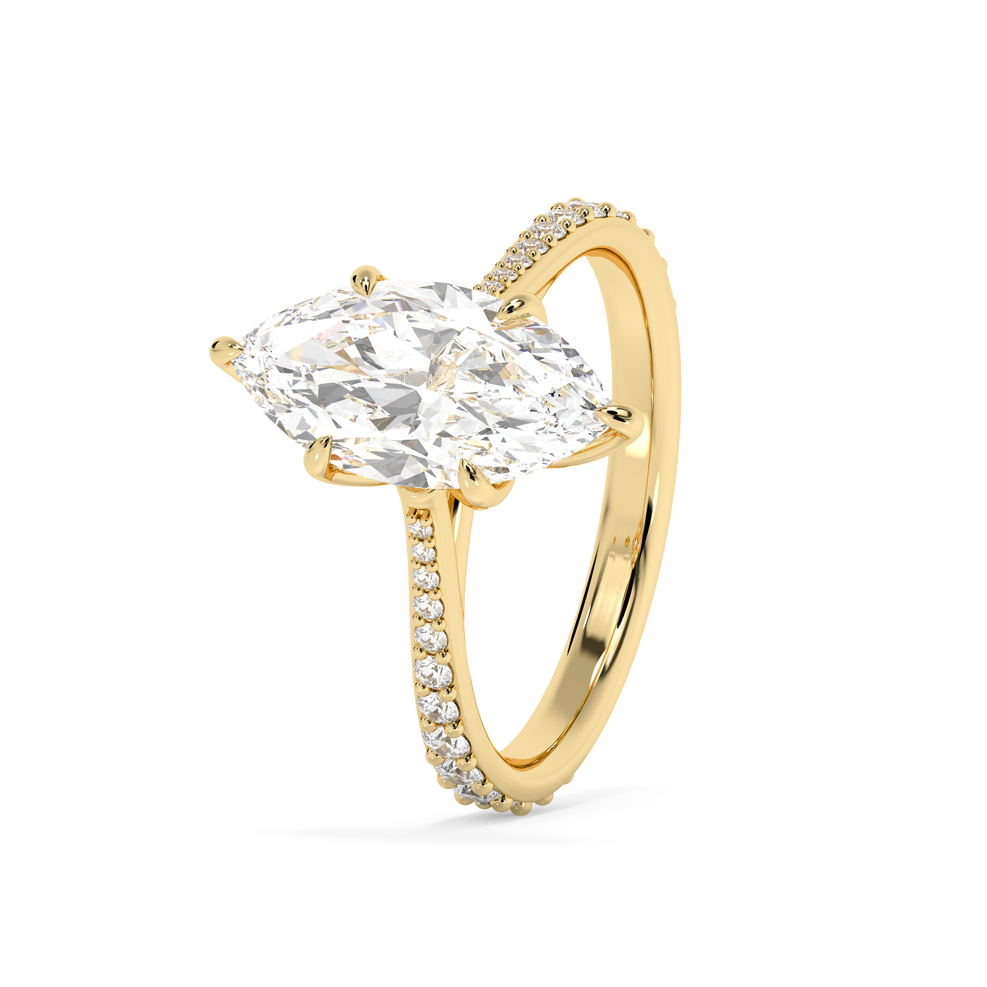 Emerald Solitaire Lab Grown Diamond Engagement Ring