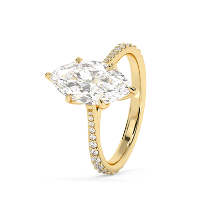 Emerald Solitaire Lab Grown Diamond Engagement Ring