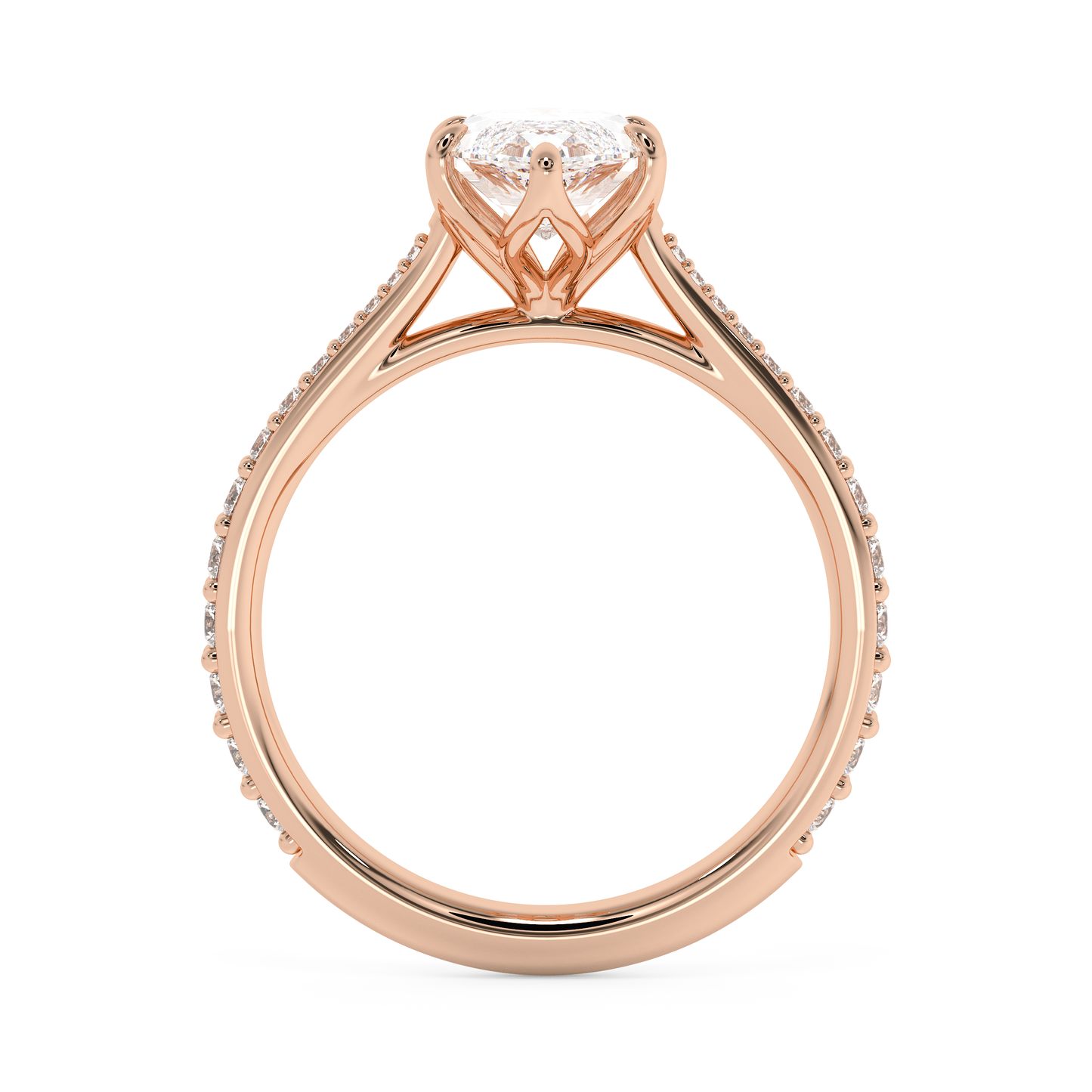 Emerald Solitaire Lab Grown Diamond Engagement Ring