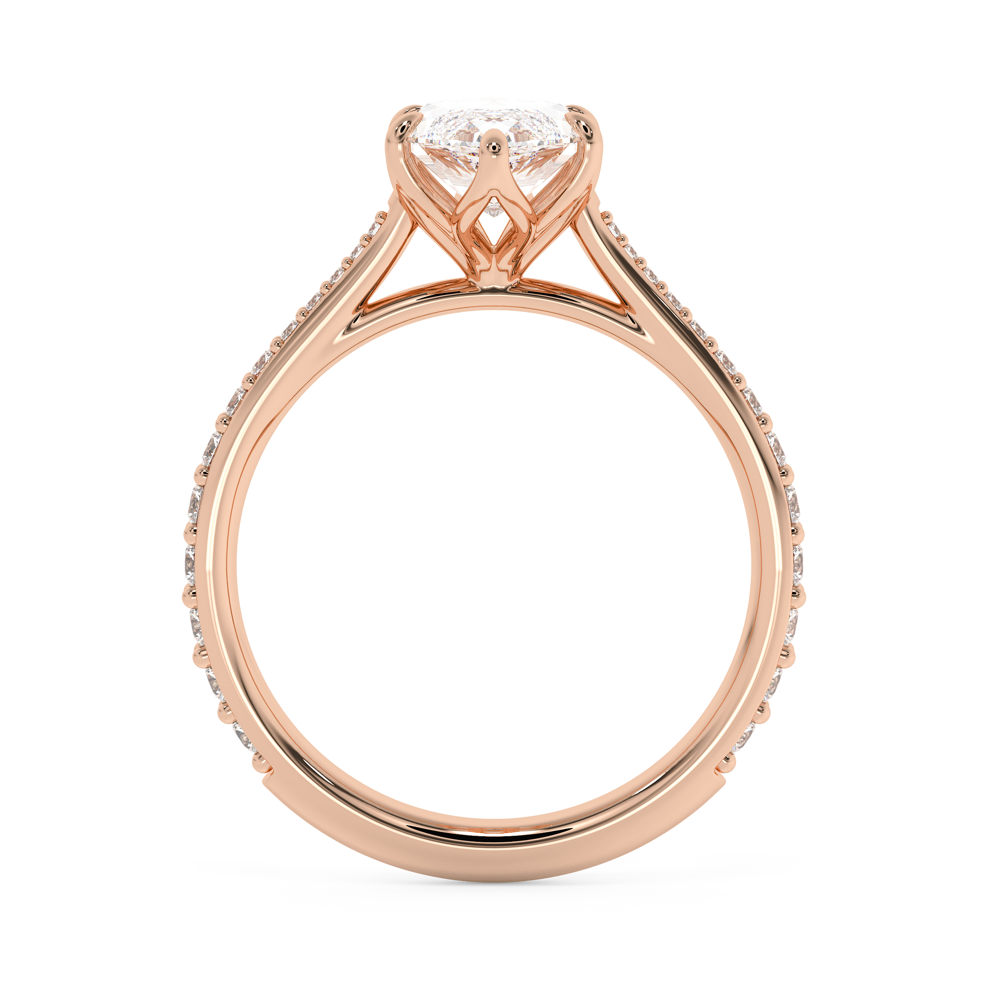 Emerald Solitaire Lab Grown Diamond Engagement Ring