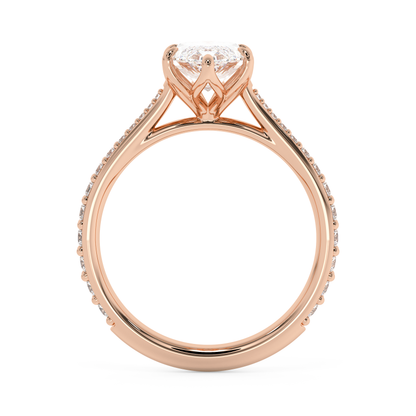 Emerald Solitaire Lab Grown Diamond Engagement Ring