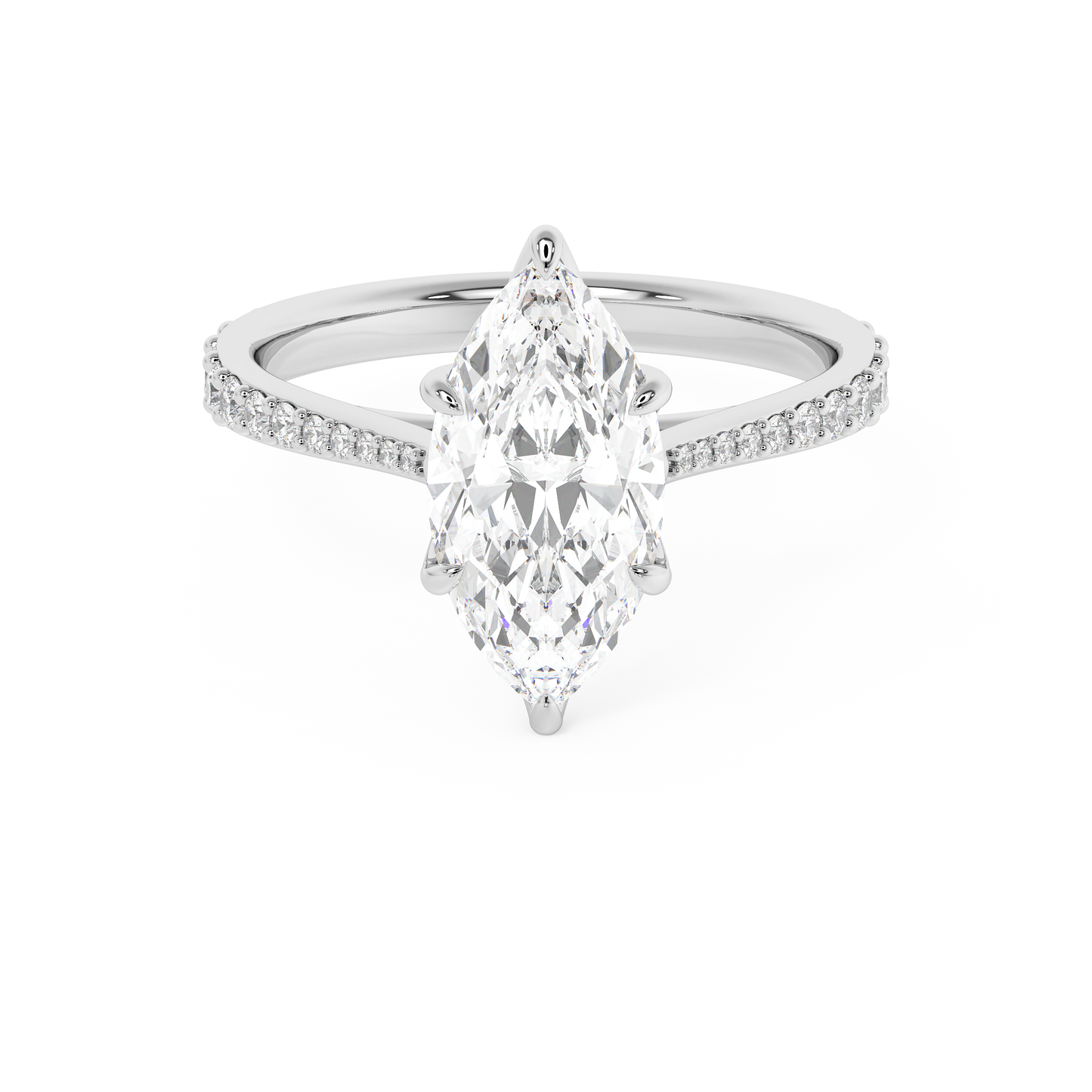 Emerald Solitaire Lab Grown Diamond Engagement Ring