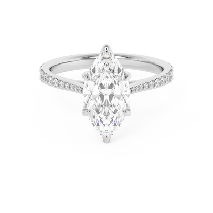 Emerald Solitaire Lab Grown Diamond Engagement Ring