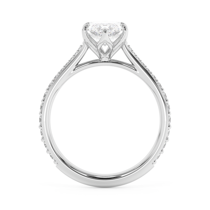 Emerald Solitaire Lab Grown Diamond Engagement Ring