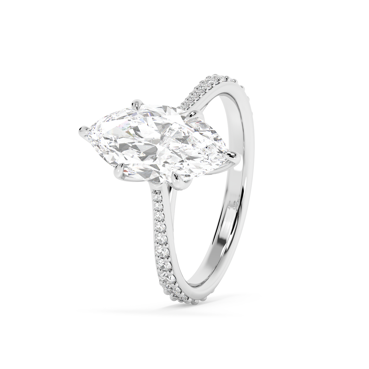 Emerald Solitaire Lab Grown Diamond Engagement Ring